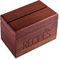 Apace Living Caja de Recetas Sapele con Tarjetas y divisores de Apace - Caja para Tarjetas de Madera de Estilo Vintage…